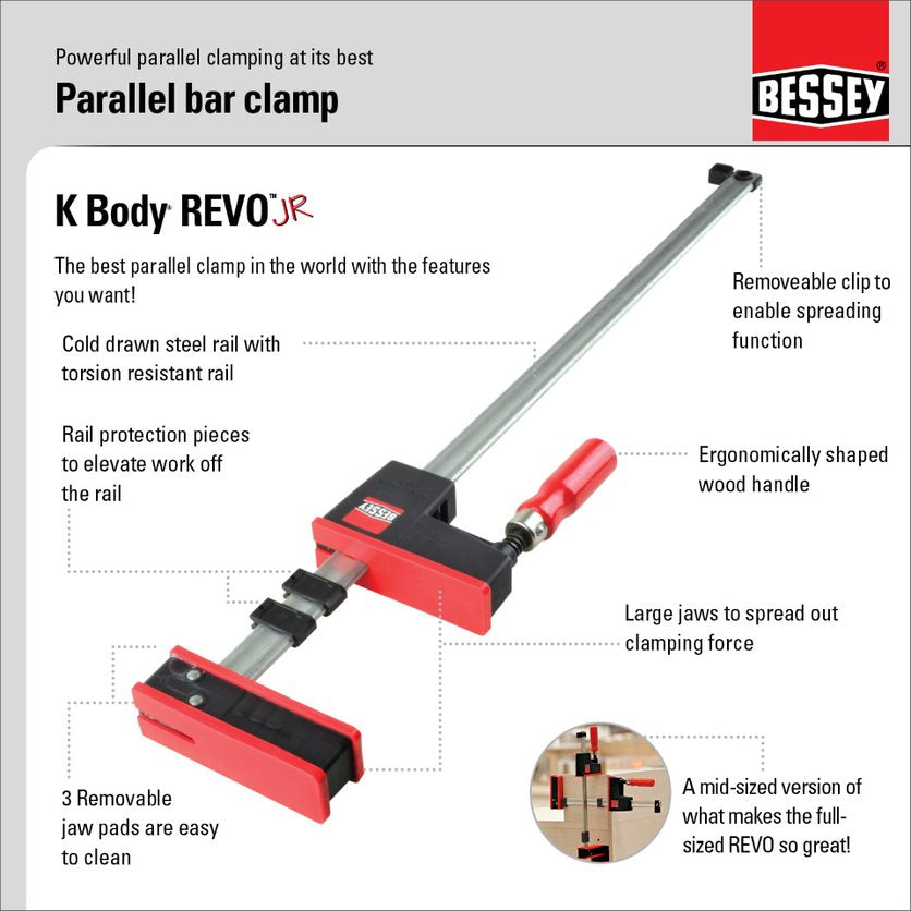 Bessey K Body® REVO™ JR Parallel Clamp - A&M Wood Specialty