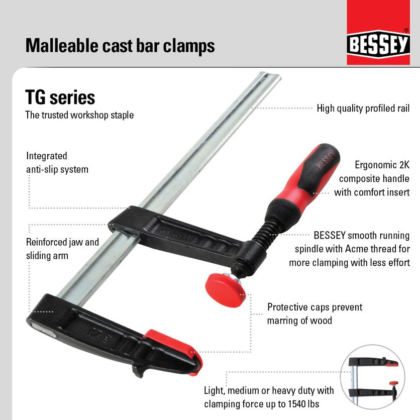 Bessey F-Style Woodworking Clamp